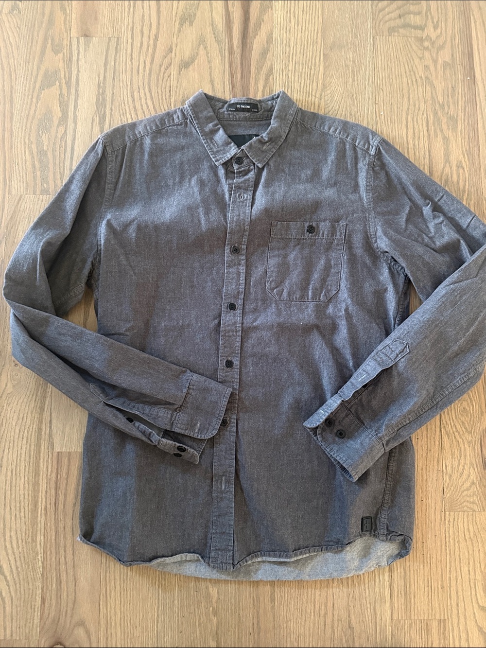 Tavik Charcoal Gray Long-Sleeve Button-Down Shirt M